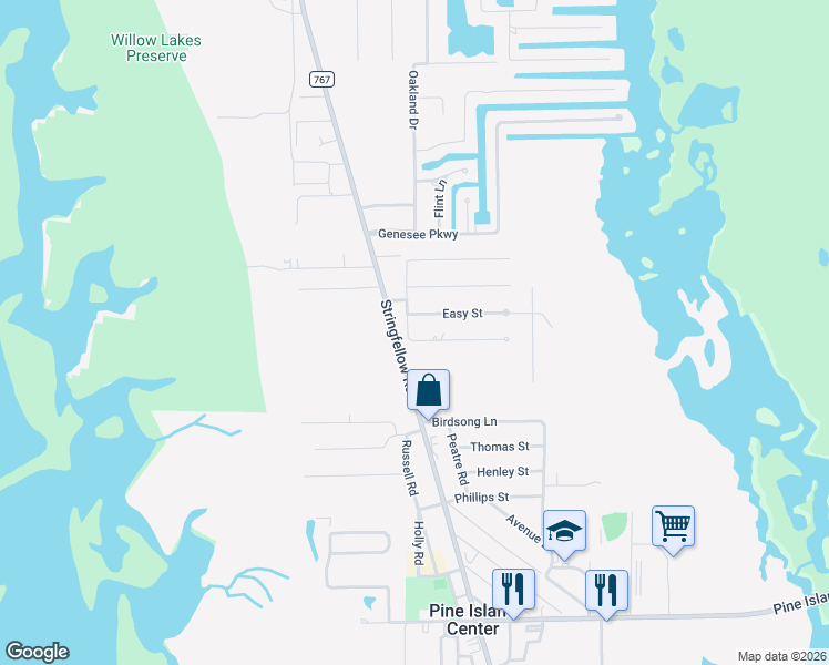map of restaurants, bars, coffee shops, grocery stores, and more near 5718 Judith Road in Bokeelia