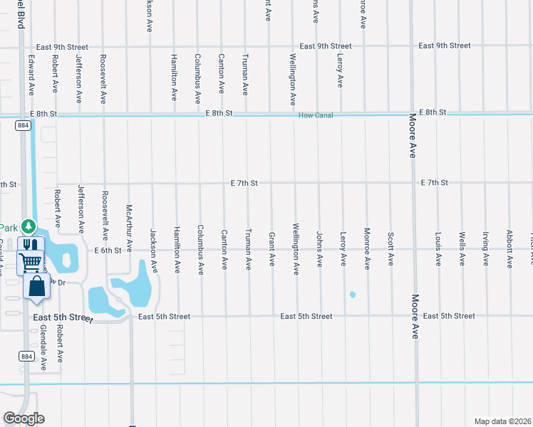 map of restaurants, bars, coffee shops, grocery stores, and more near 613 Grant Avenue in Lehigh Acres