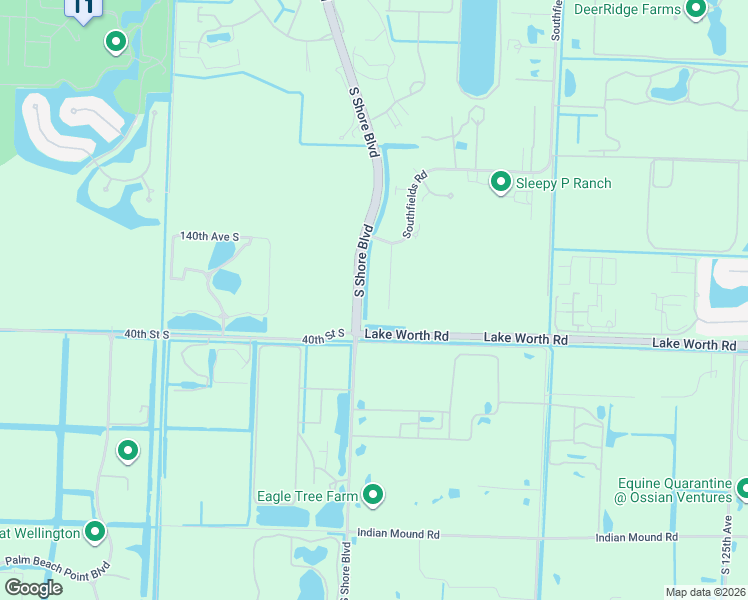 map of restaurants, bars, coffee shops, grocery stores, and more near 3955 Fieldview Way in Wellington