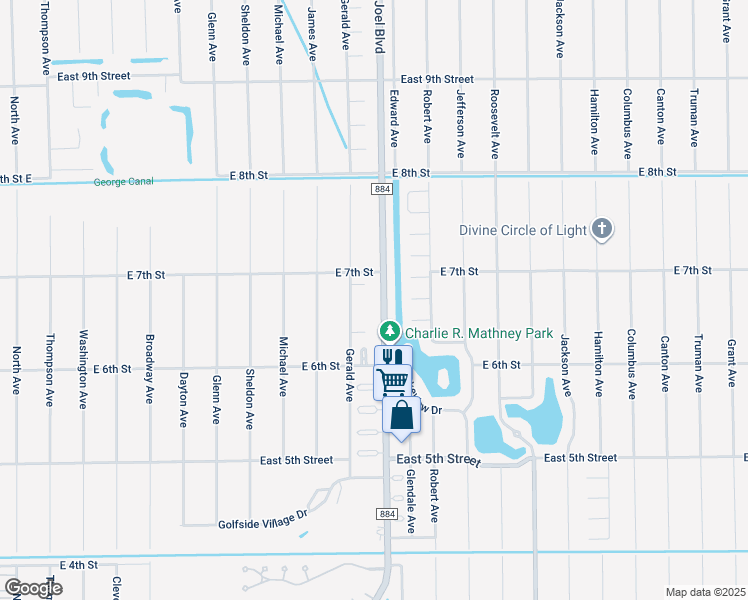 map of restaurants, bars, coffee shops, grocery stores, and more near 617 Joel Boulevard in Lehigh Acres