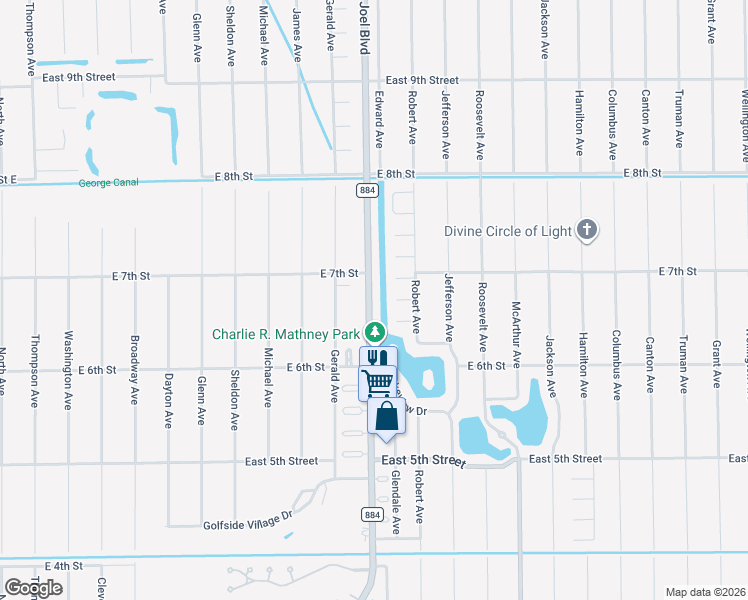 map of restaurants, bars, coffee shops, grocery stores, and more near 2401 Fisher Court in Lehigh Acres