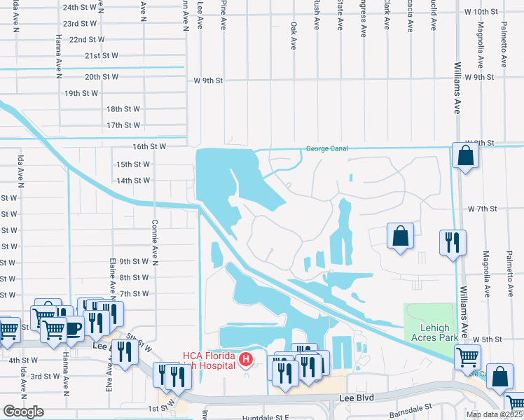 map of restaurants, bars, coffee shops, grocery stores, and more near 8175 Gopher Tortoise Trail in Lehigh Acres