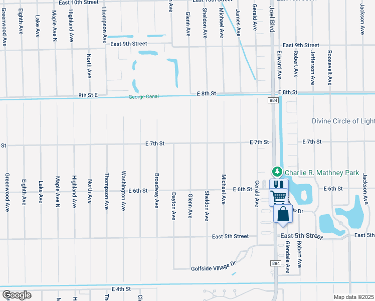 map of restaurants, bars, coffee shops, grocery stores, and more near 621 Glenn Avenue in Lehigh Acres