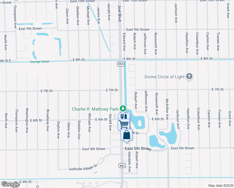 map of restaurants, bars, coffee shops, grocery stores, and more near 621 Joel Boulevard in Lehigh Acres