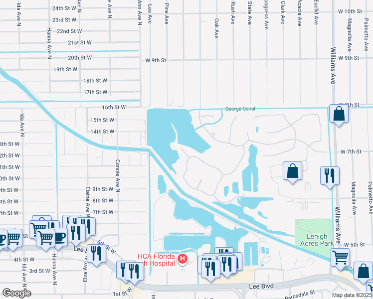 map of restaurants, bars, coffee shops, grocery stores, and more near 8175 Gopher Tortoise Trail in Lehigh Acres