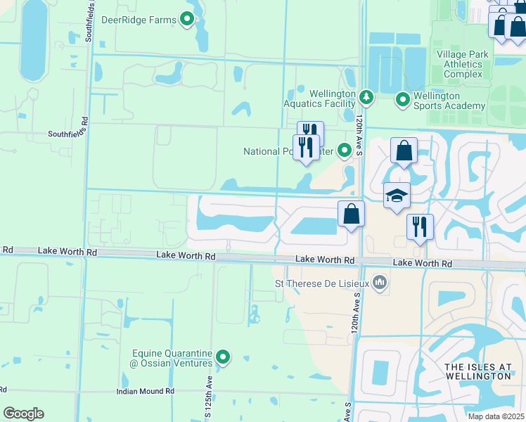 map of restaurants, bars, coffee shops, grocery stores, and more near 12470 World Cup Lane in Wellington