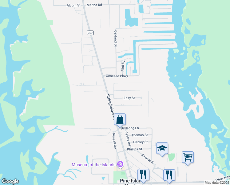 map of restaurants, bars, coffee shops, grocery stores, and more near 5689 Rainbow Drive in Bokeelia