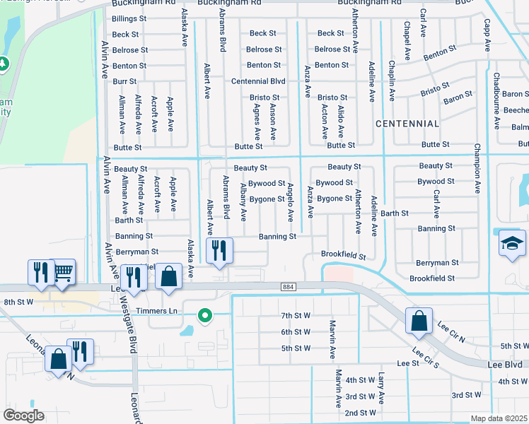 map of restaurants, bars, coffee shops, grocery stores, and more near 900 Agnes Avenue in Lehigh Acres