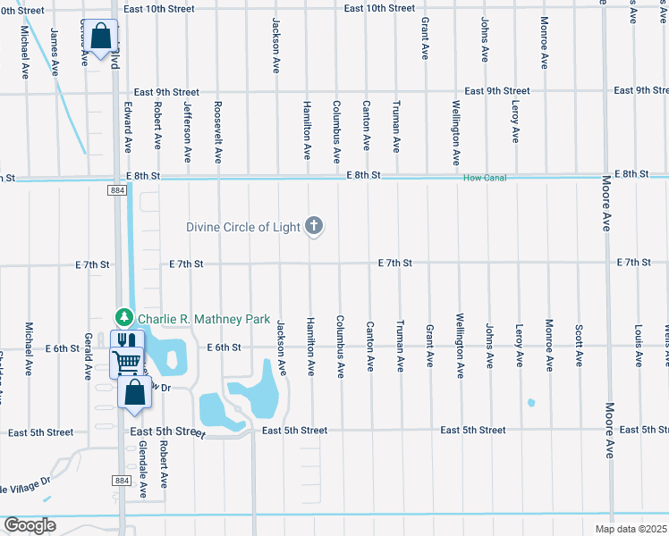 map of restaurants, bars, coffee shops, grocery stores, and more near 3004 East 7th Street in Lehigh Acres