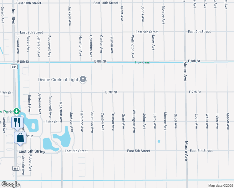 map of restaurants, bars, coffee shops, grocery stores, and more near 3302 East 7th Street in Lehigh Acres