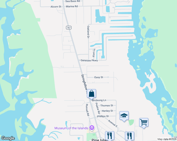 map of restaurants, bars, coffee shops, grocery stores, and more near 5689 Rainbow Drive in Bokeelia