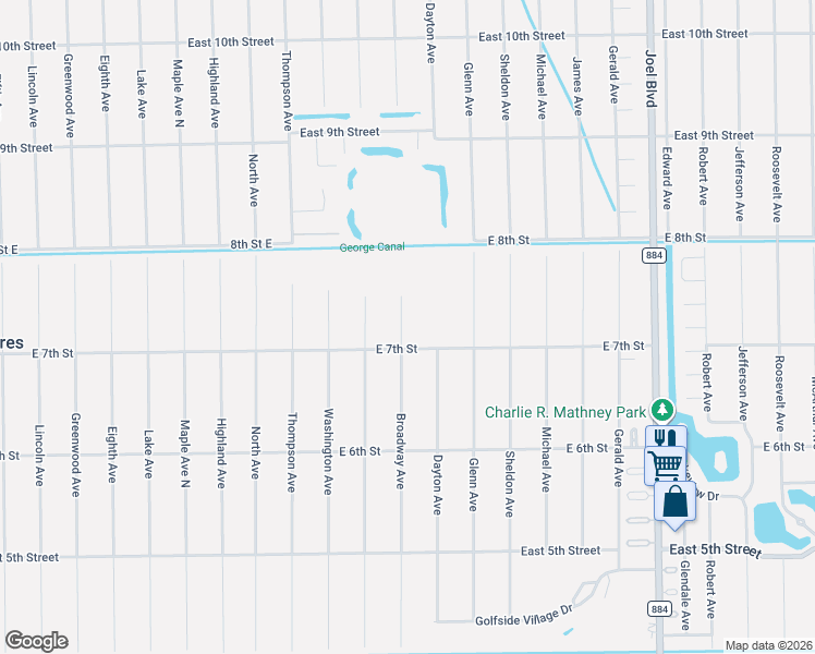 map of restaurants, bars, coffee shops, grocery stores, and more near 708 Broadway Avenue in Lehigh Acres