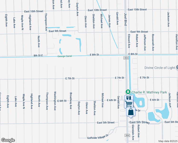 map of restaurants, bars, coffee shops, grocery stores, and more near 706 Glenn Avenue in Lehigh Acres