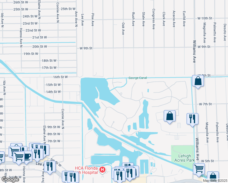 map of restaurants, bars, coffee shops, grocery stores, and more near 8070 Fountain Mist Boulevard in Lehigh Acres