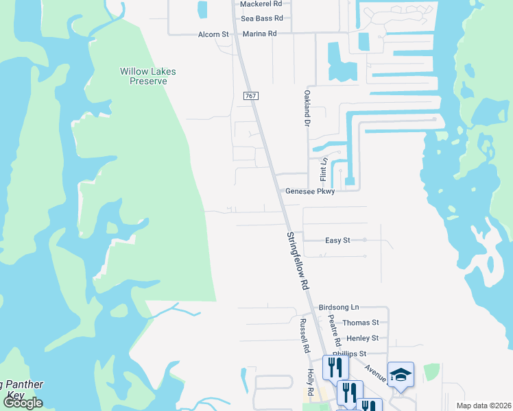 map of restaurants, bars, coffee shops, grocery stores, and more near 5904 Wisconsin Street in Bokeelia