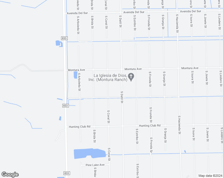 map of restaurants, bars, coffee shops, grocery stores, and more near 355 South Coral Street in Clewiston