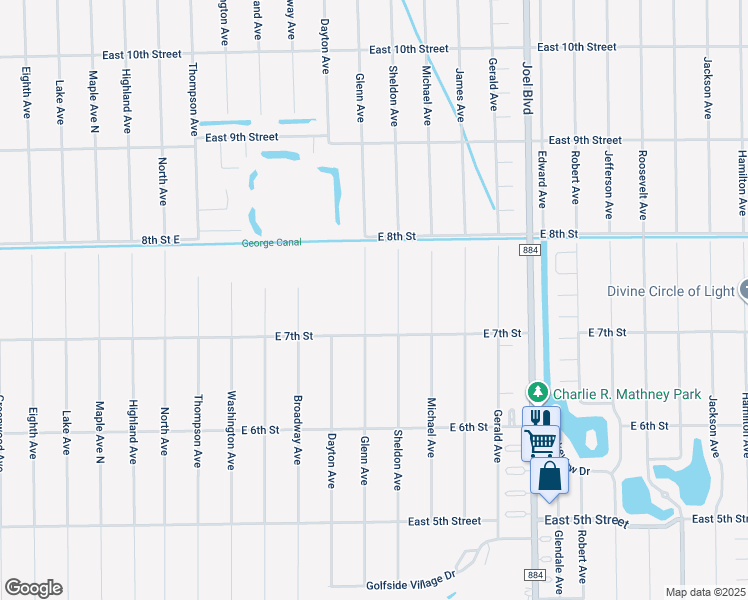 map of restaurants, bars, coffee shops, grocery stores, and more near 708 Glenn Avenue in Lehigh Acres