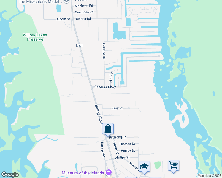 map of restaurants, bars, coffee shops, grocery stores, and more near 5578 Meadowlark Lane in Bokeelia