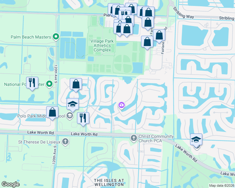 map of restaurants, bars, coffee shops, grocery stores, and more near 3718 Old Lighthouse Circle in Wellington