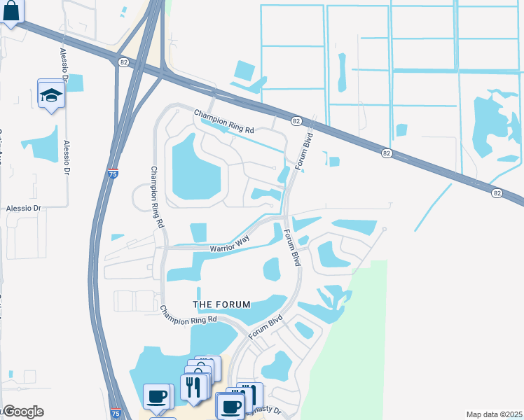 map of restaurants, bars, coffee shops, grocery stores, and more near 9376 Via Murano Court in Fort Myers