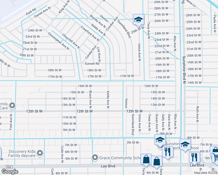 map of restaurants, bars, coffee shops, grocery stores, and more near 3720 16th Street West in Lehigh Acres