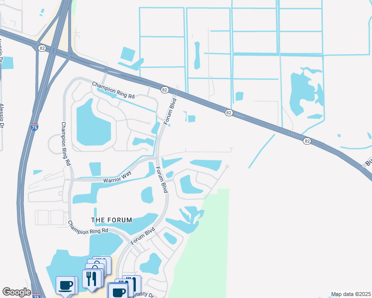map of restaurants, bars, coffee shops, grocery stores, and more near 10131 Soltura Drive in Fort Myers