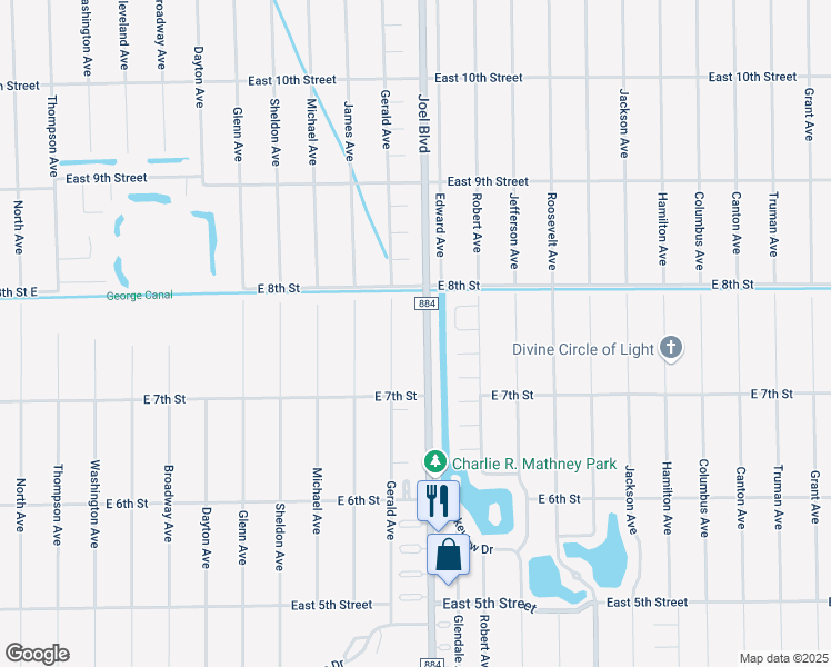 map of restaurants, bars, coffee shops, grocery stores, and more near 719 Joel Boulevard in Lehigh Acres