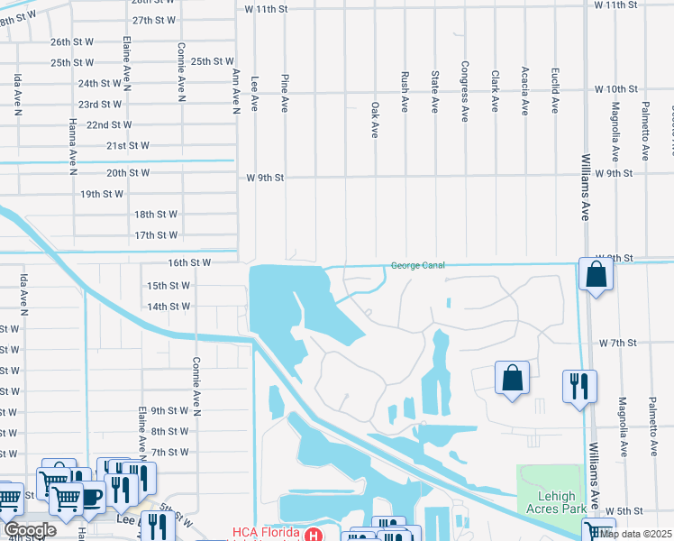 map of restaurants, bars, coffee shops, grocery stores, and more near 8000 Fountain Mist Boulevard in Lehigh Acres