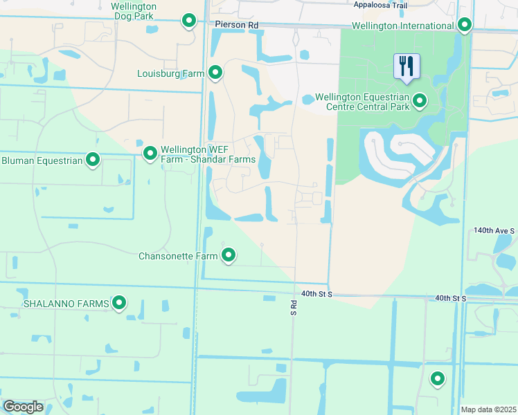 map of restaurants, bars, coffee shops, grocery stores, and more near 3585 Old Hampton Drive in Wellington
