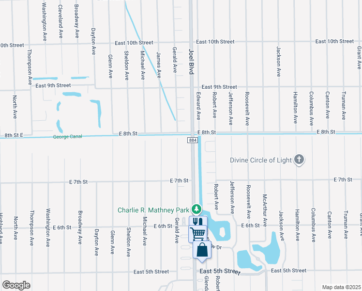 map of restaurants, bars, coffee shops, grocery stores, and more near 719 Joel Boulevard in Lehigh Acres