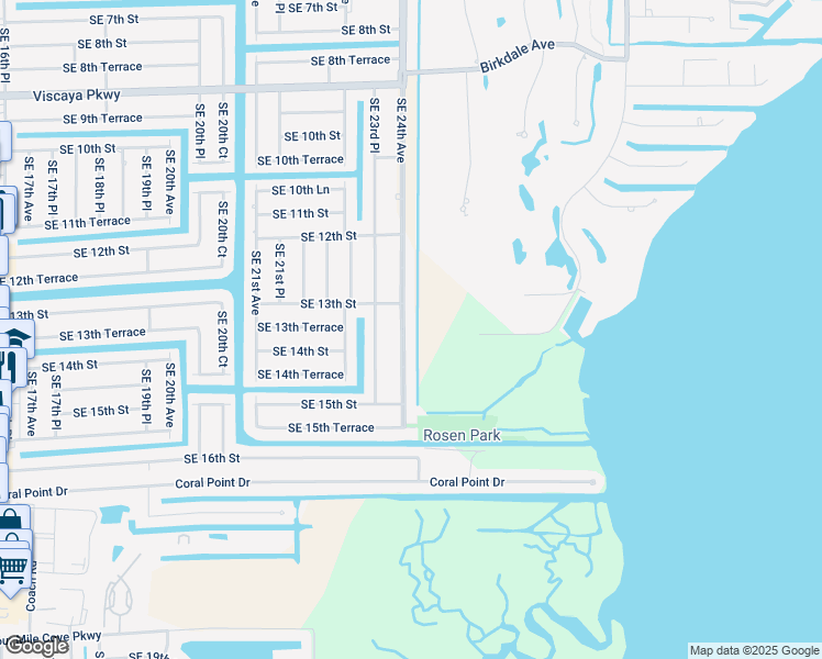 map of restaurants, bars, coffee shops, grocery stores, and more near 1317 Southeast 24th Avenue in Cape Coral
