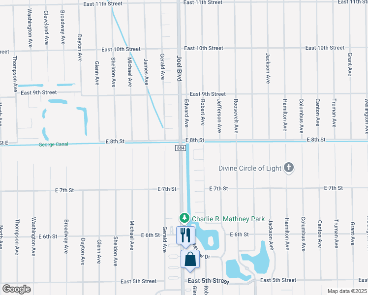 map of restaurants, bars, coffee shops, grocery stores, and more near 746 Joel Boulevard in Lehigh Acres