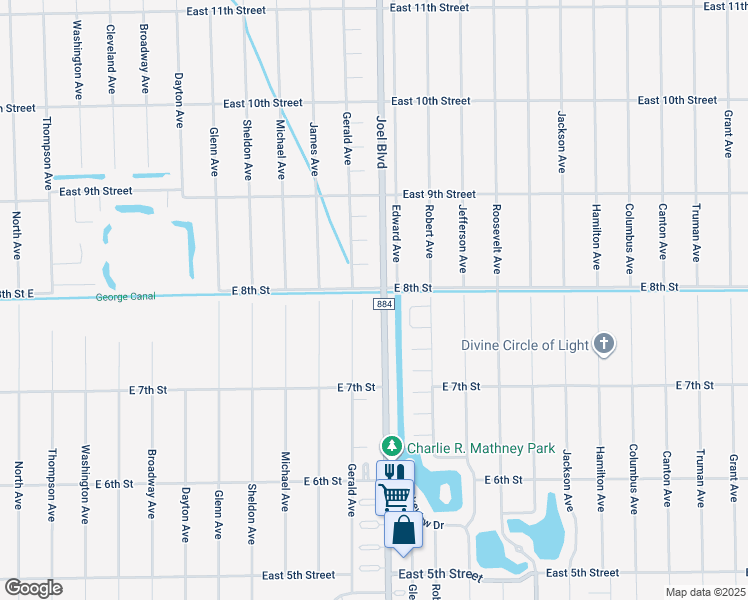 map of restaurants, bars, coffee shops, grocery stores, and more near 719 Joel Boulevard in Lehigh Acres