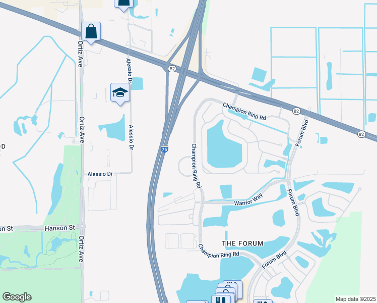 map of restaurants, bars, coffee shops, grocery stores, and more near 9145 Flying Eagle Drive in Fort Myers