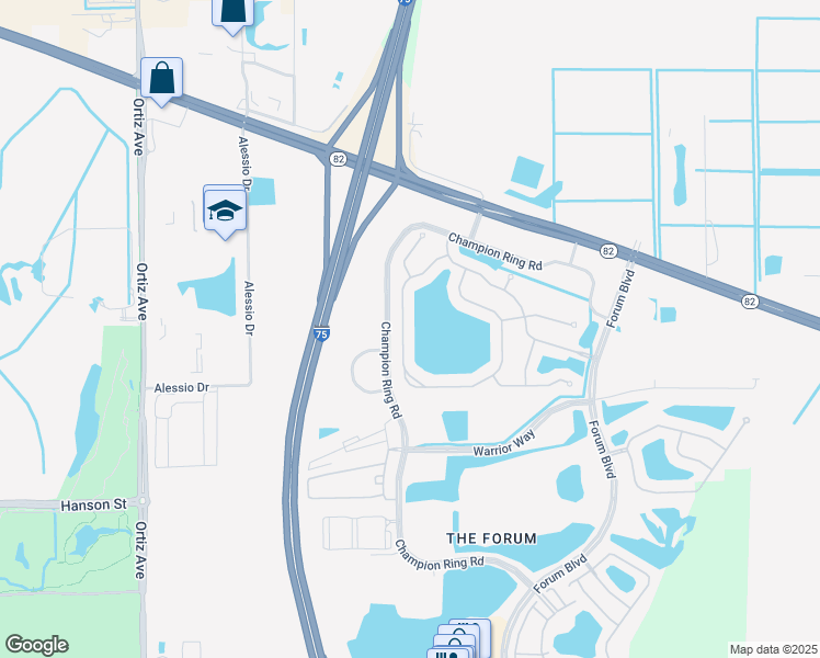 map of restaurants, bars, coffee shops, grocery stores, and more near 2765 Via Piazza Loop in Fort Myers