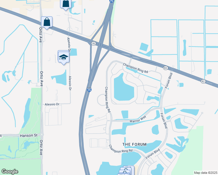 map of restaurants, bars, coffee shops, grocery stores, and more near 2765 Via Piazza Loop in Fort Myers