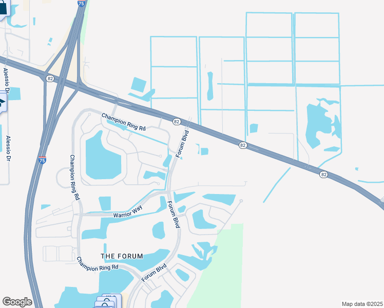 map of restaurants, bars, coffee shops, grocery stores, and more near 2645 Forum Boulevard in Fort Myers