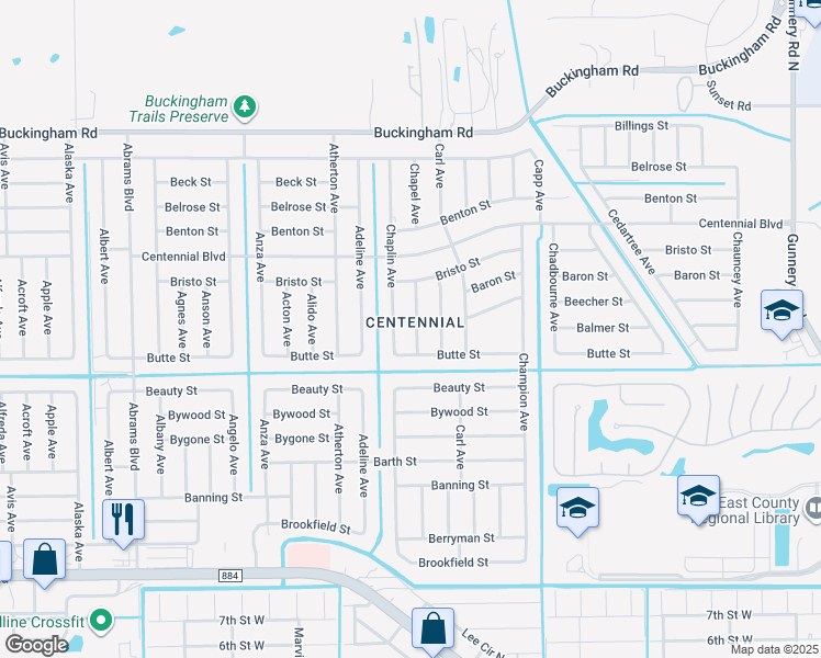 map of restaurants, bars, coffee shops, grocery stores, and more near 1008 Chapel Avenue in Lehigh Acres