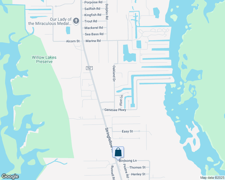 map of restaurants, bars, coffee shops, grocery stores, and more near 11517 Oakland Drive in Bokeelia