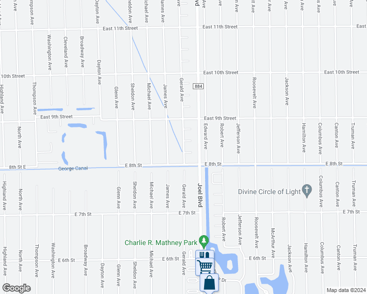 map of restaurants, bars, coffee shops, grocery stores, and more near 809 Gerald Avenue in Lehigh Acres