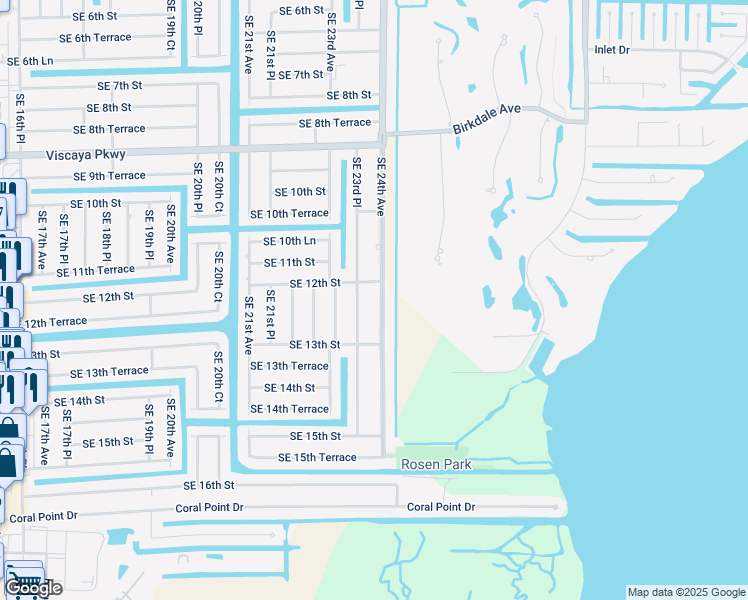 map of restaurants, bars, coffee shops, grocery stores, and more near 1205 Southeast 24th Avenue in Cape Coral