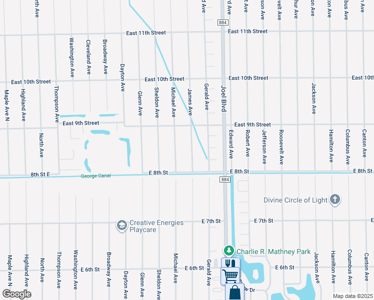 map of restaurants, bars, coffee shops, grocery stores, and more near 813 James Avenue in Lehigh Acres