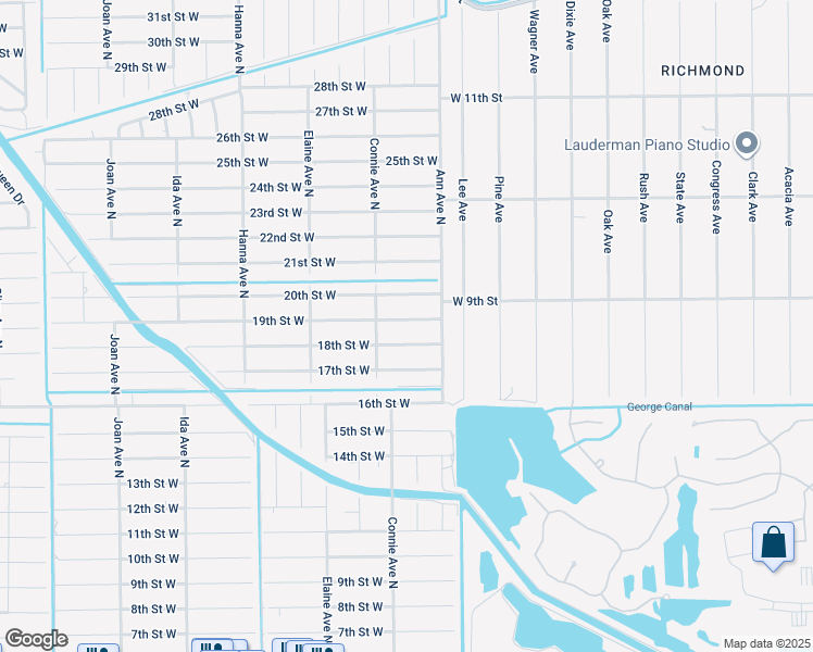 map of restaurants, bars, coffee shops, grocery stores, and more near 2511 19th Street West in Lehigh Acres
