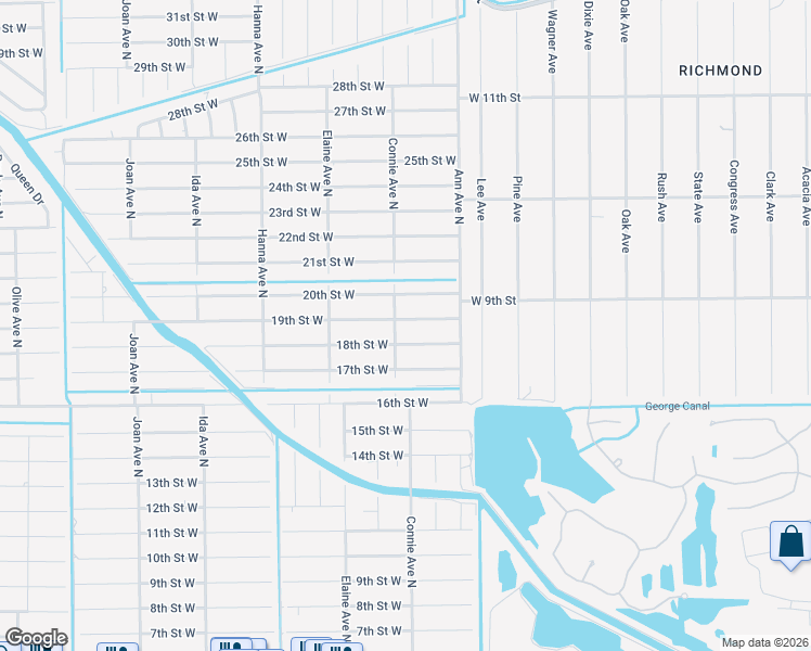 map of restaurants, bars, coffee shops, grocery stores, and more near 2601 19th Street West in Lehigh Acres