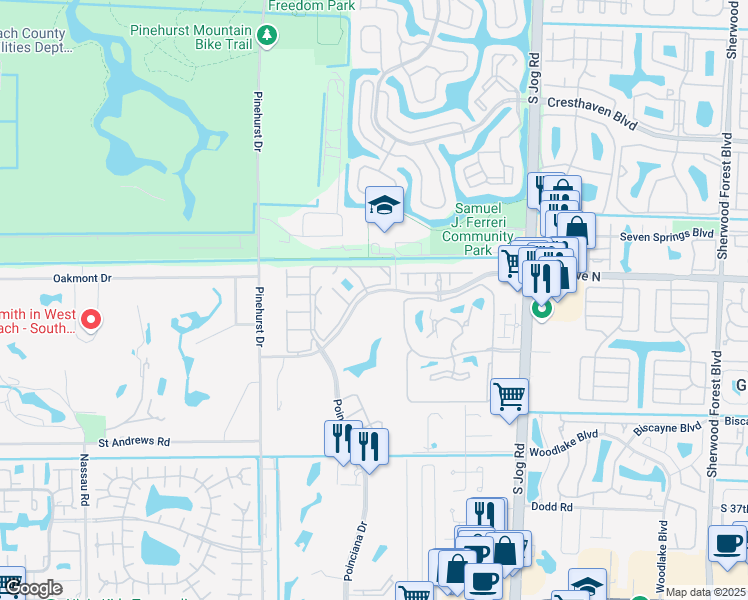 map of restaurants, bars, coffee shops, grocery stores, and more near 6698 10th Avenue North in Lake Worth