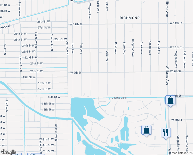 map of restaurants, bars, coffee shops, grocery stores, and more near 819 Dixie Avenue in Lehigh Acres