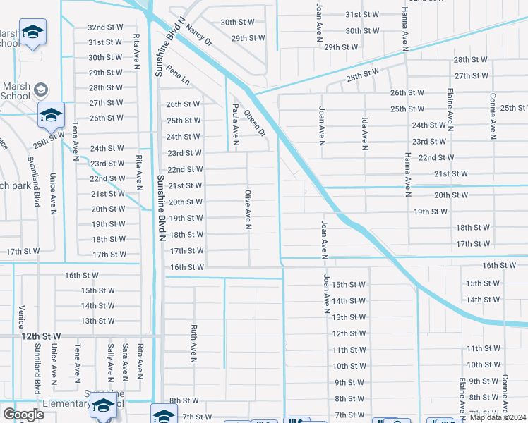 map of restaurants, bars, coffee shops, grocery stores, and more near 3106 19th Street West in Lehigh Acres