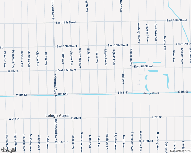 map of restaurants, bars, coffee shops, grocery stores, and more near 814 Lake Avenue in Lehigh Acres