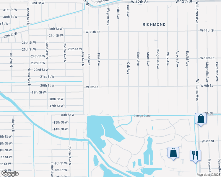 map of restaurants, bars, coffee shops, grocery stores, and more near 819 Dixie Avenue in Lehigh Acres