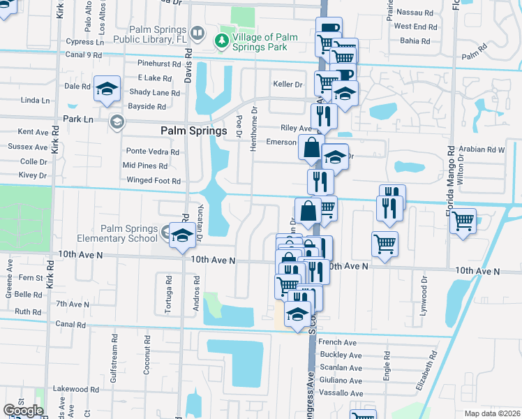 map of restaurants, bars, coffee shops, grocery stores, and more near 137 Abaco Drive in Palm Springs